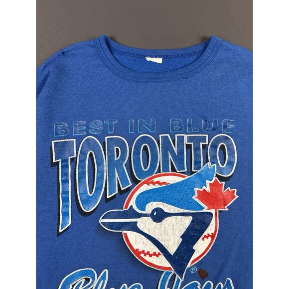 Rare Vintage 90s 1994 Toronto Blue Jays Baseball Blue Crewneck Ravens Sweatshirt - Picture 3 of 16